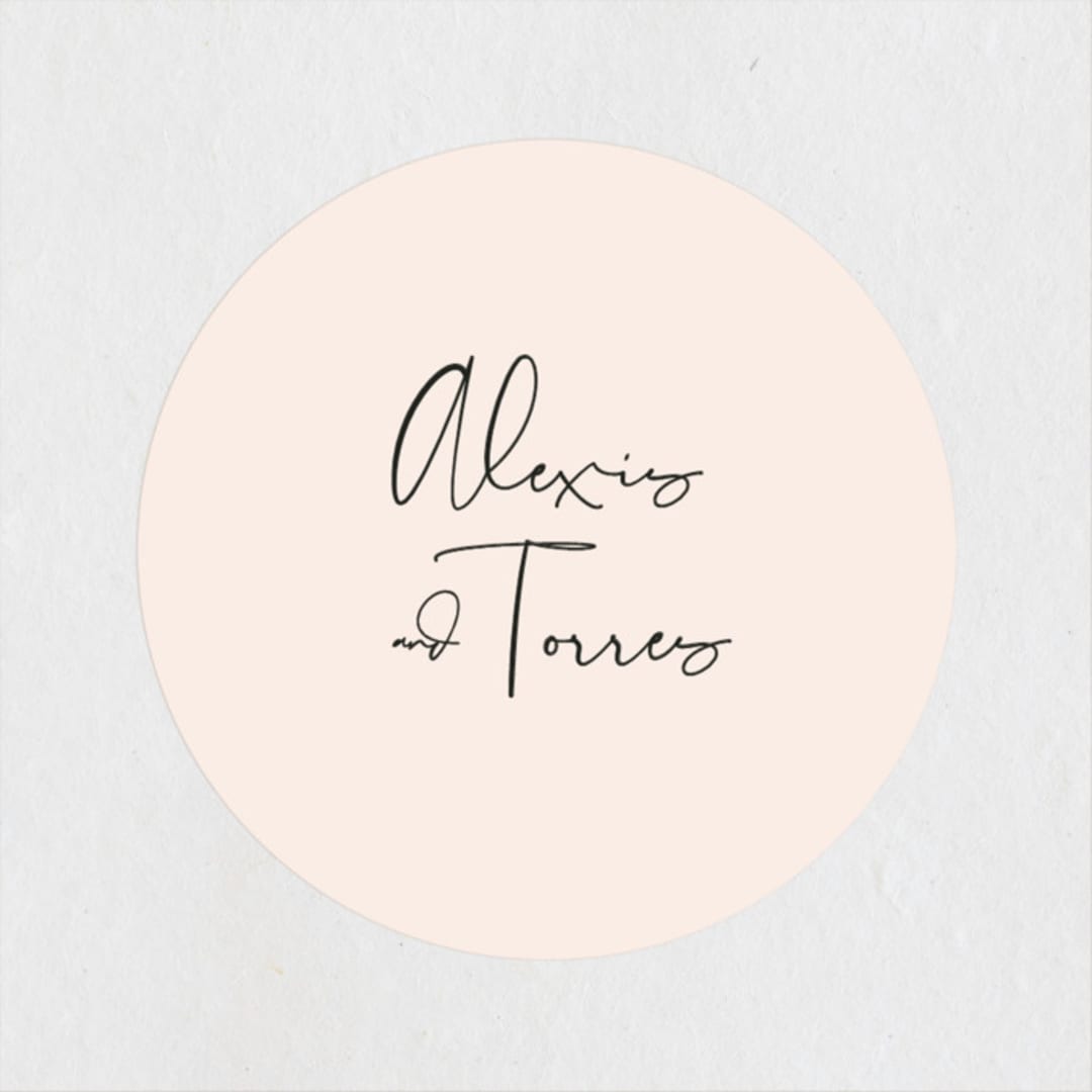 "Just the Two of Us" - Wedding Favor Stickers in Blush by Jennifer Wick - Front