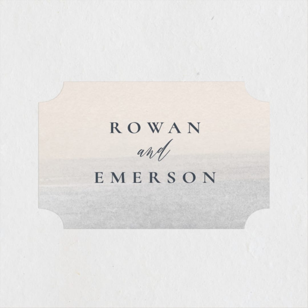 "Sunrise Waves" - Wedding Favor Stickers in Ocean by Wildfield Paper Co - Front