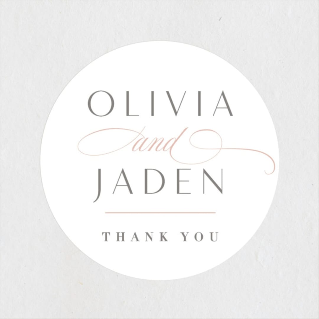 "Gramercy" - Wedding Favor Stickers in Blush by Kristie Kern - Front