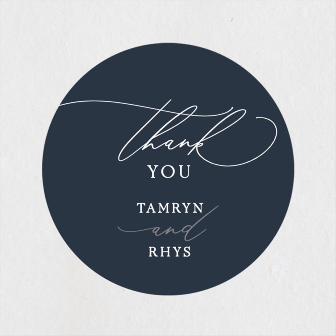 "Waltz" - Wedding Favor Stickers in Nightfall by Jula Paper Co. - Front