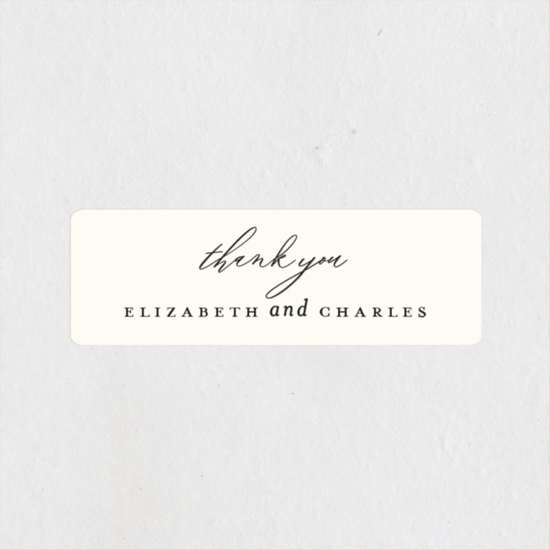 "Elysium" - Wedding Favor Stickers in Linen by Design Lotus - Front