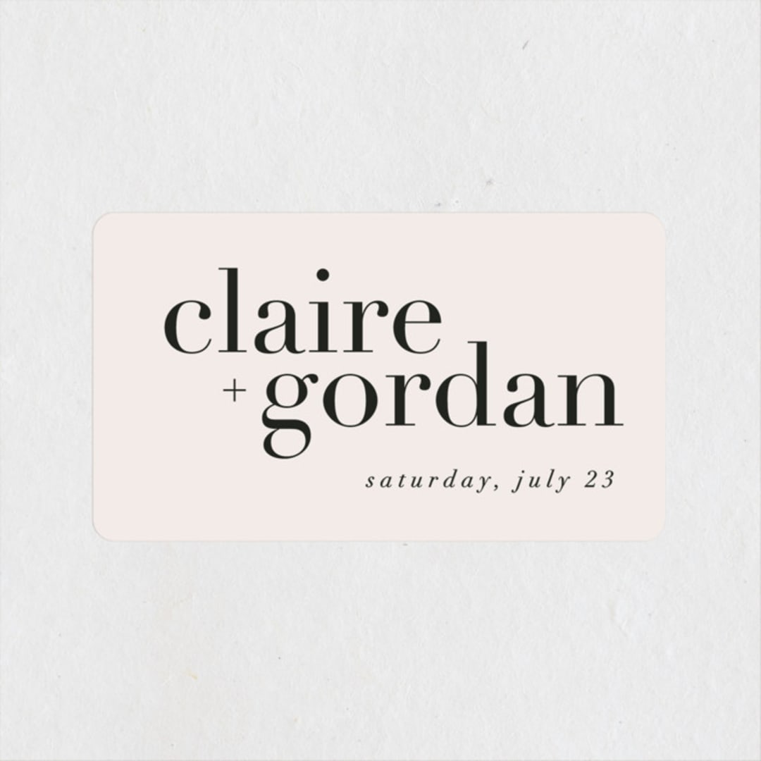 "The Loden" - Wedding Favor Stickers in Ivory by Kelly Schmidt - Front