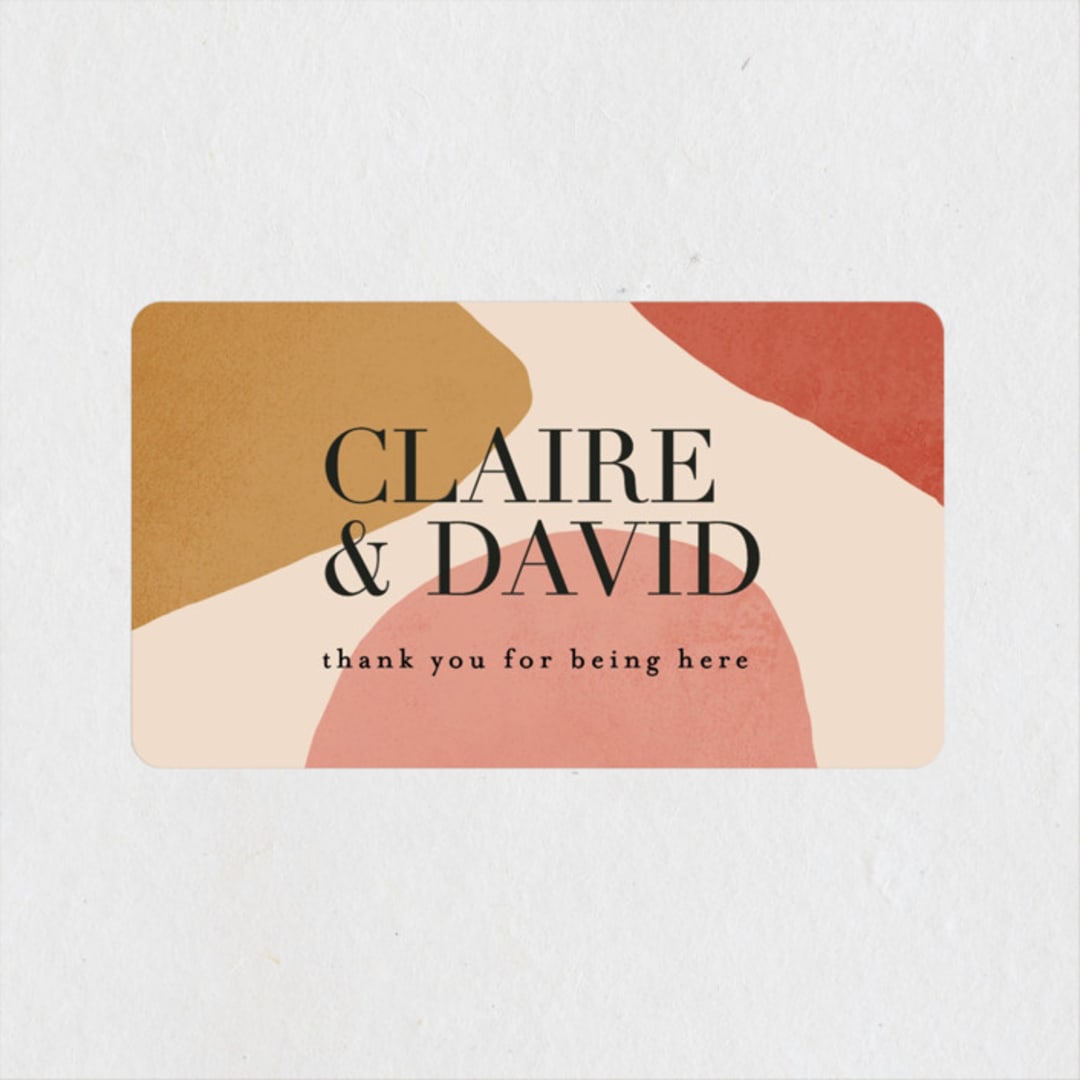 "Galeria" - Wedding Favor Stickers in Autumn Desert by Kelly Schmidt - Front
