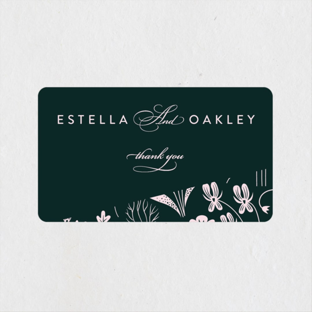 "Forest Foliage" - Wedding Favor Stickers in Deep Forest by Eve Schultz - Front