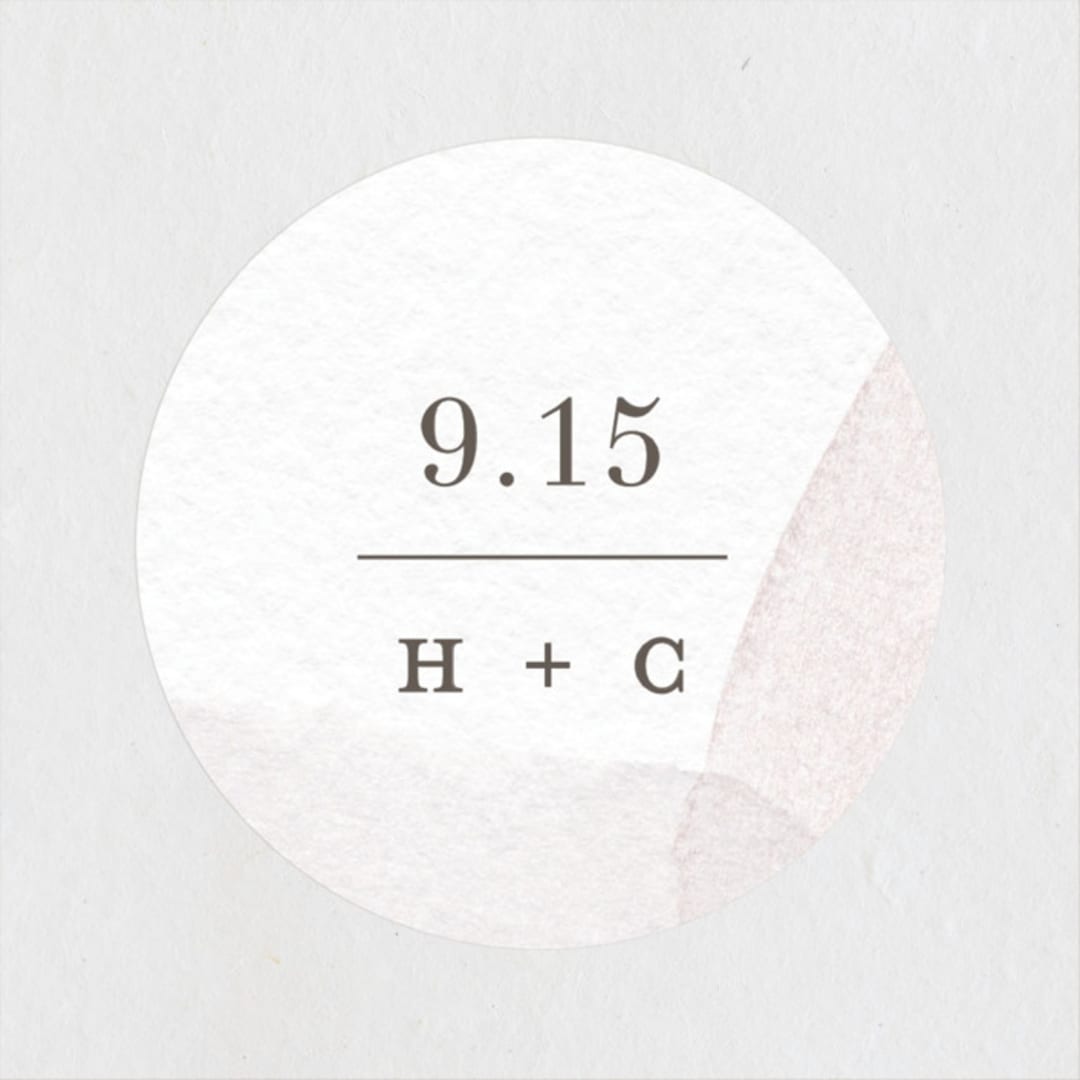 "Sloped" - Wedding Favor Stickers in Ecru by Everett Paper Goods - Front