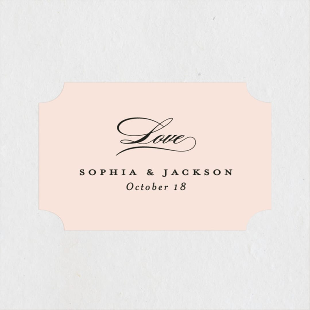 "Classical" - Wedding Favor Stickers in Blush by Michelle Taylor - Front