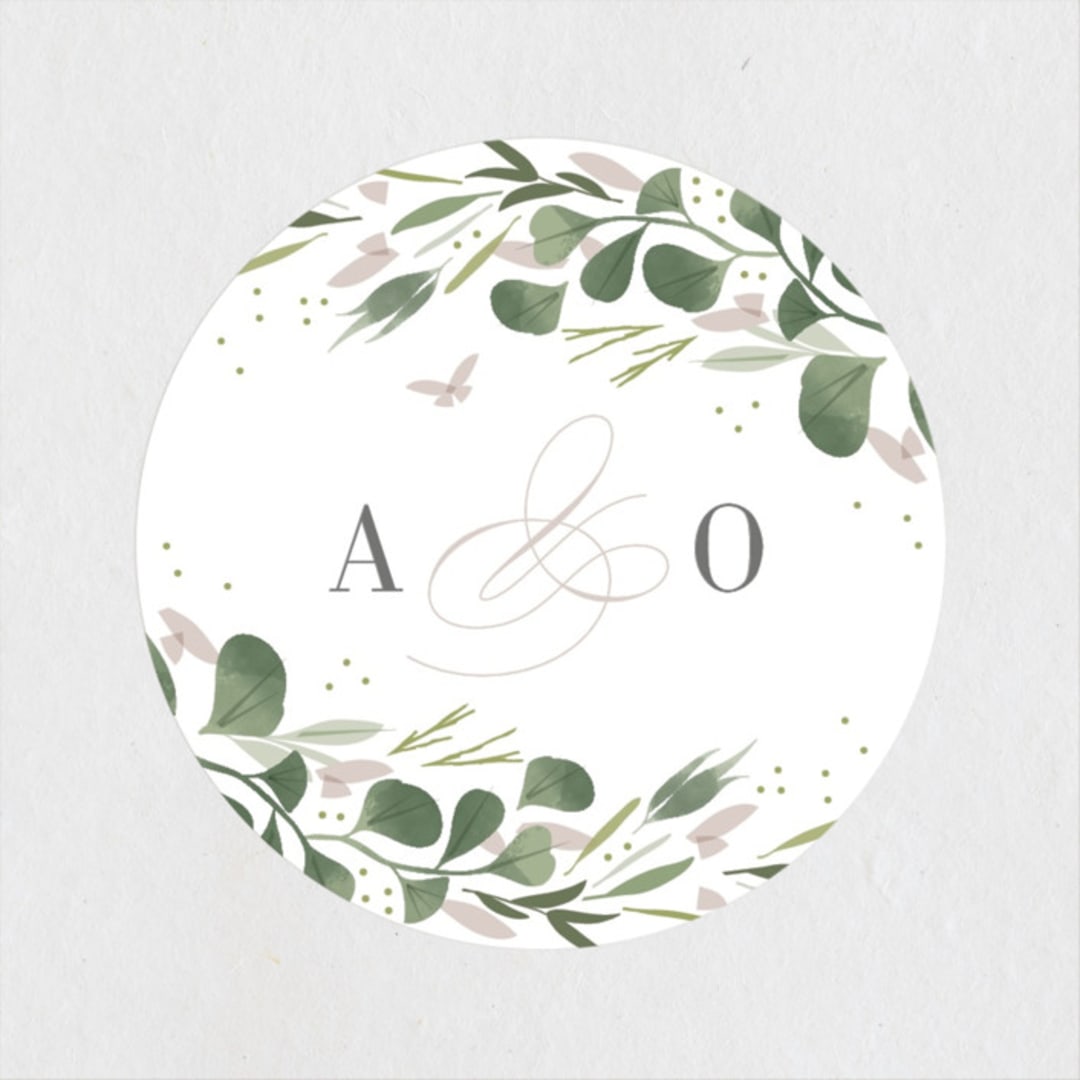 "garden path" - Wedding Favor Stickers in Ivory by Kristie Kern - Front