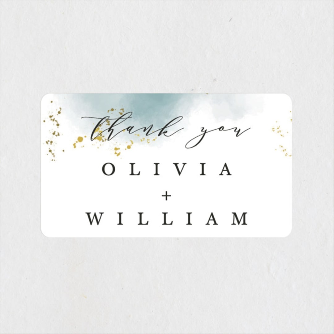 "Ethereal Dust" - Wedding Favor Stickers in Topaz by Hannah Williams - Front