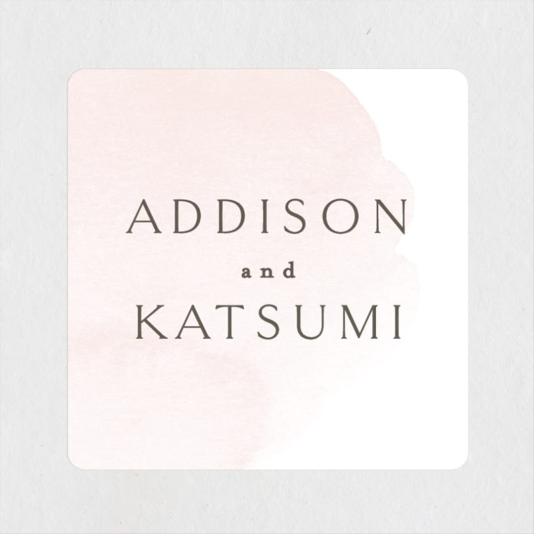 "Softly Layered" - Wedding Favor Stickers in Blush by Everett Paper Goods - Front