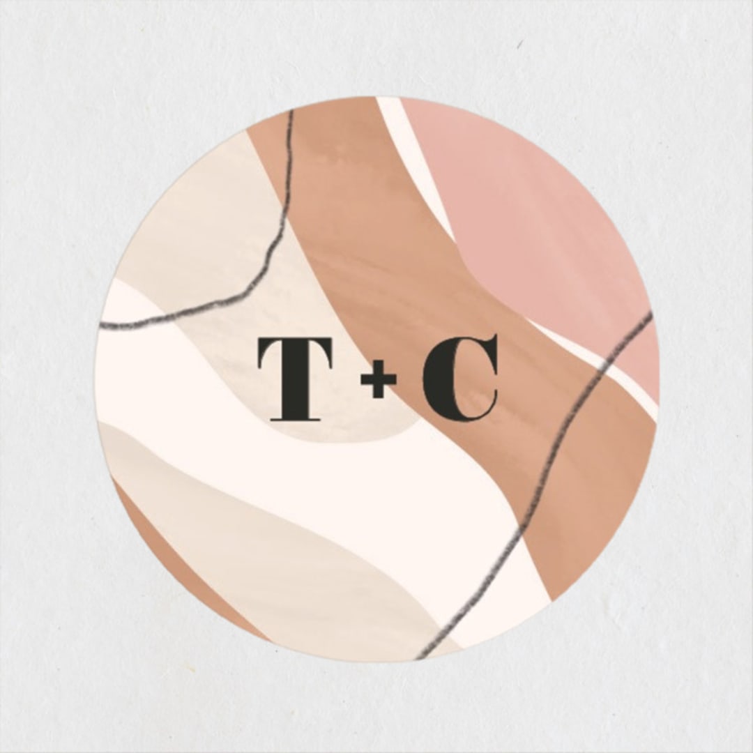 "Formation" - Wedding Favor Stickers in Terracotta by Olivia Goree - Front