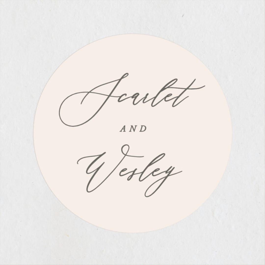 "Scarlet" - Wedding Favor Stickers in Blush by Hooray Creative - Front