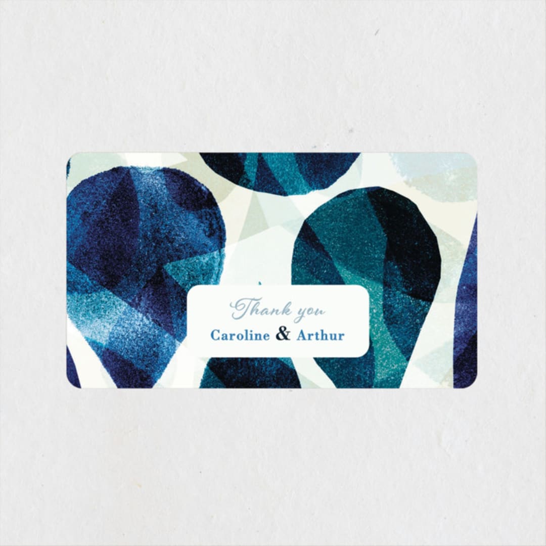 "Drops" - Wedding Favor Stickers in Sea by Bethania Lima - Front