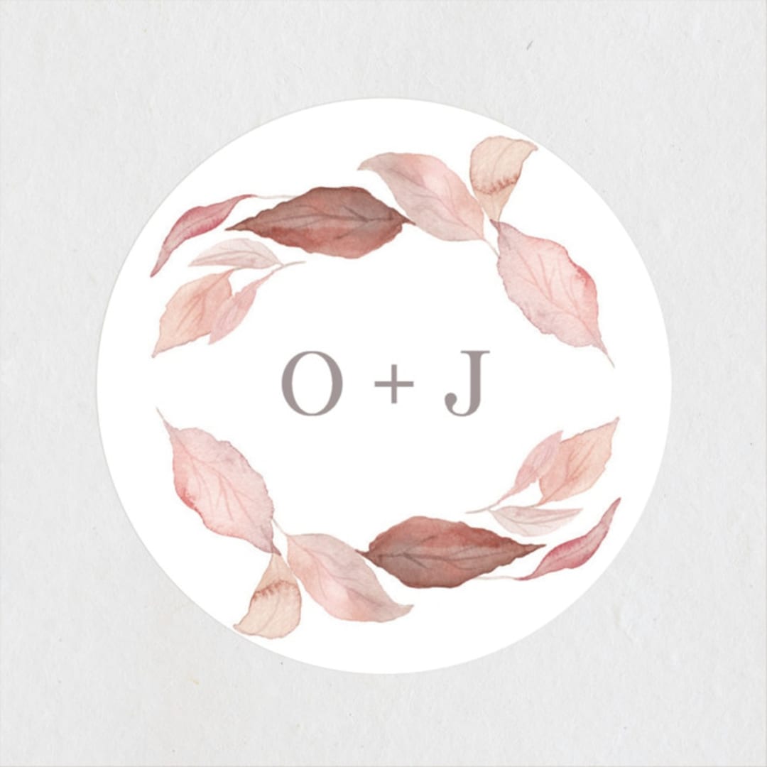 "Fallen" - Wedding Favor Stickers in Rust by Creo Study - Front