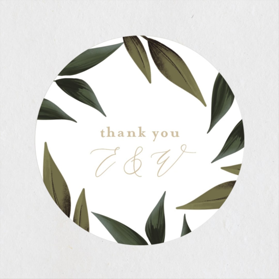 "Cascading Vine" - Wedding Favor Stickers in Ivory by Susan Moyal - Front