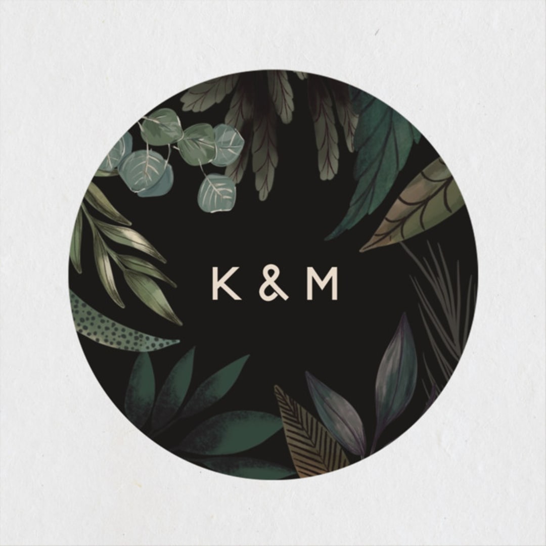 "Shades of Green" - Wedding Favor Stickers in Midnight by Susan Moyal - Front