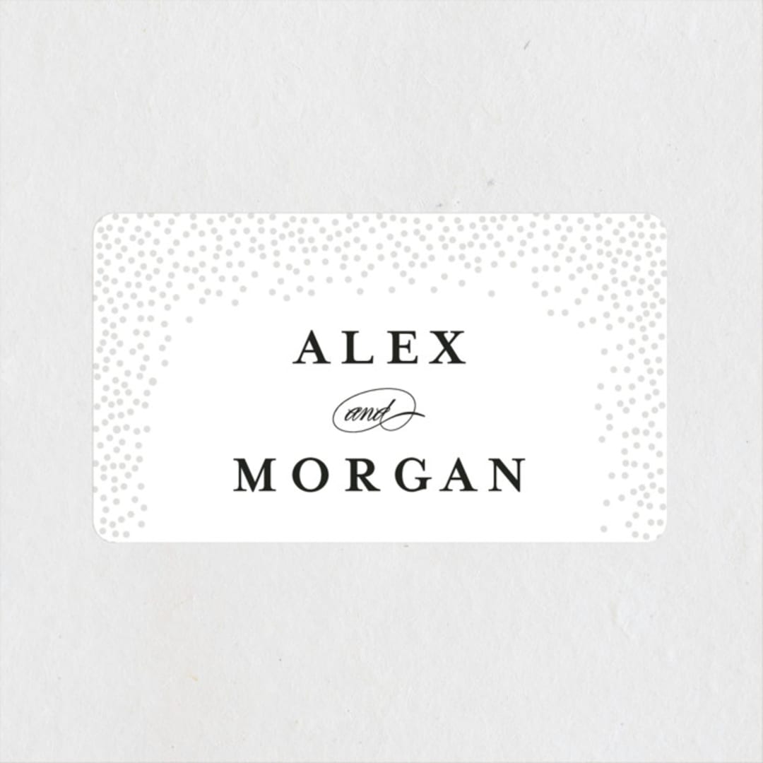 "Promise" - Wedding Favor Stickers in Snow by Design Lotus - Front