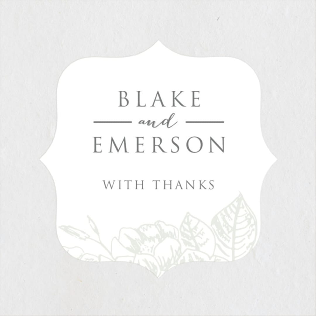 "Gilded Wildflowers" - Wedding Favor Stickers in Cloud by Rochelle Renee - Front