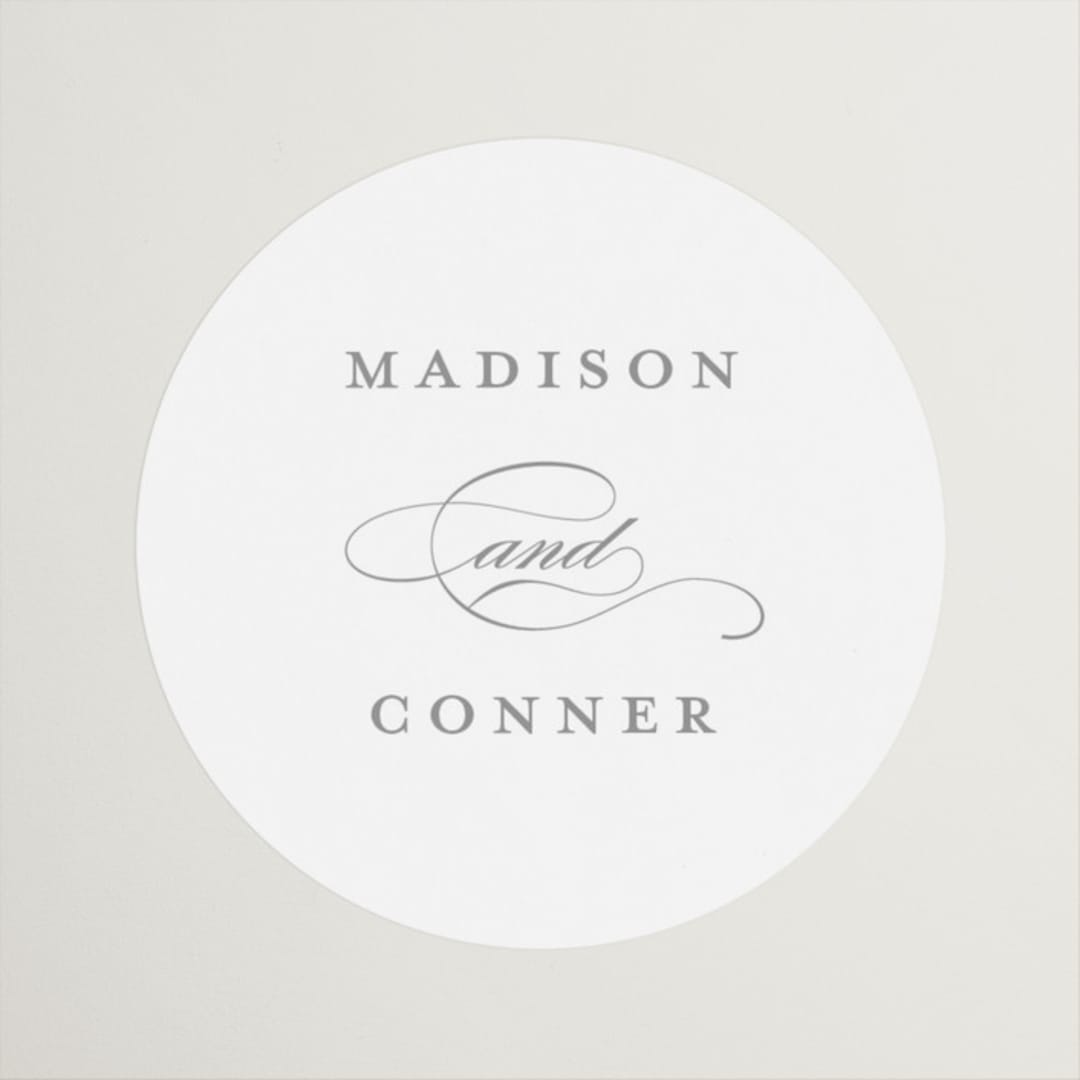 "Refined style" - Wedding Favor Stickers in Pearl by Stacey Meacham - Front
