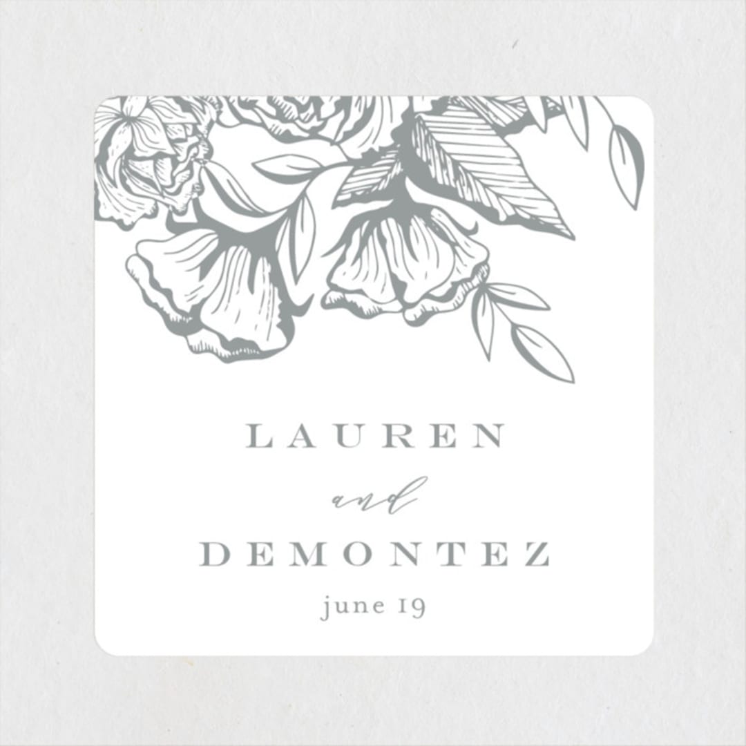 "Beautiful Bouquet" - Wedding Favor Stickers in Cathedral by Jennifer Postorino - Front