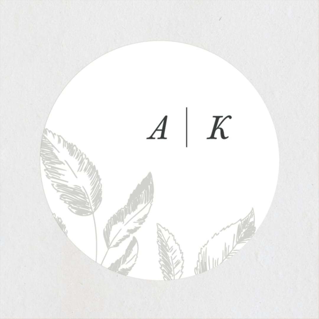 "Halcyon" - Wedding Favor Stickers in Snow by Leah Bisch - Front