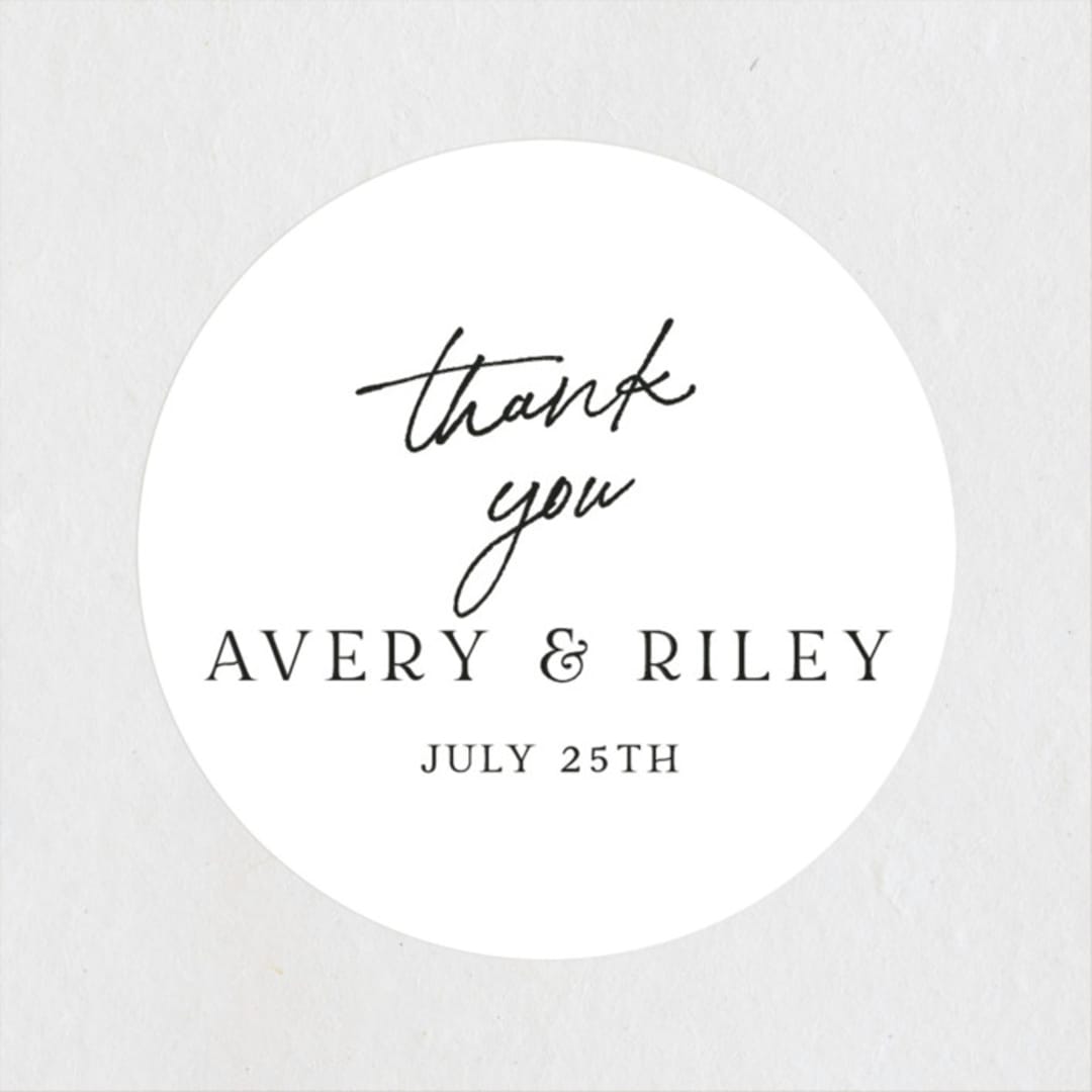 "Composure" - Wedding Favor Stickers in Tuxedo by Jackie Mangiolino - Front