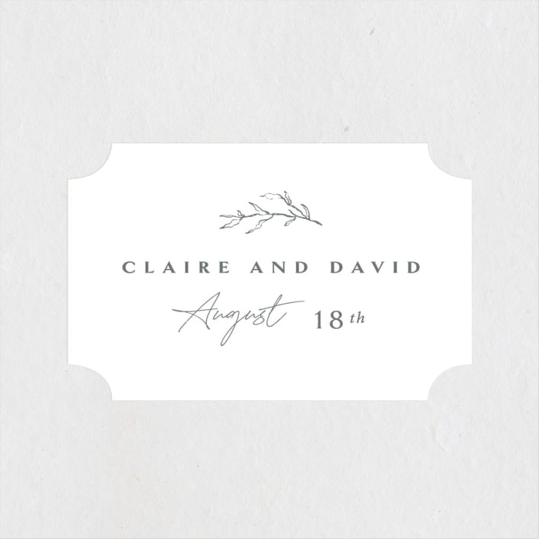 "Sketch" - Wedding Favor Stickers in Cloud by Sara Hicks Malone - Front