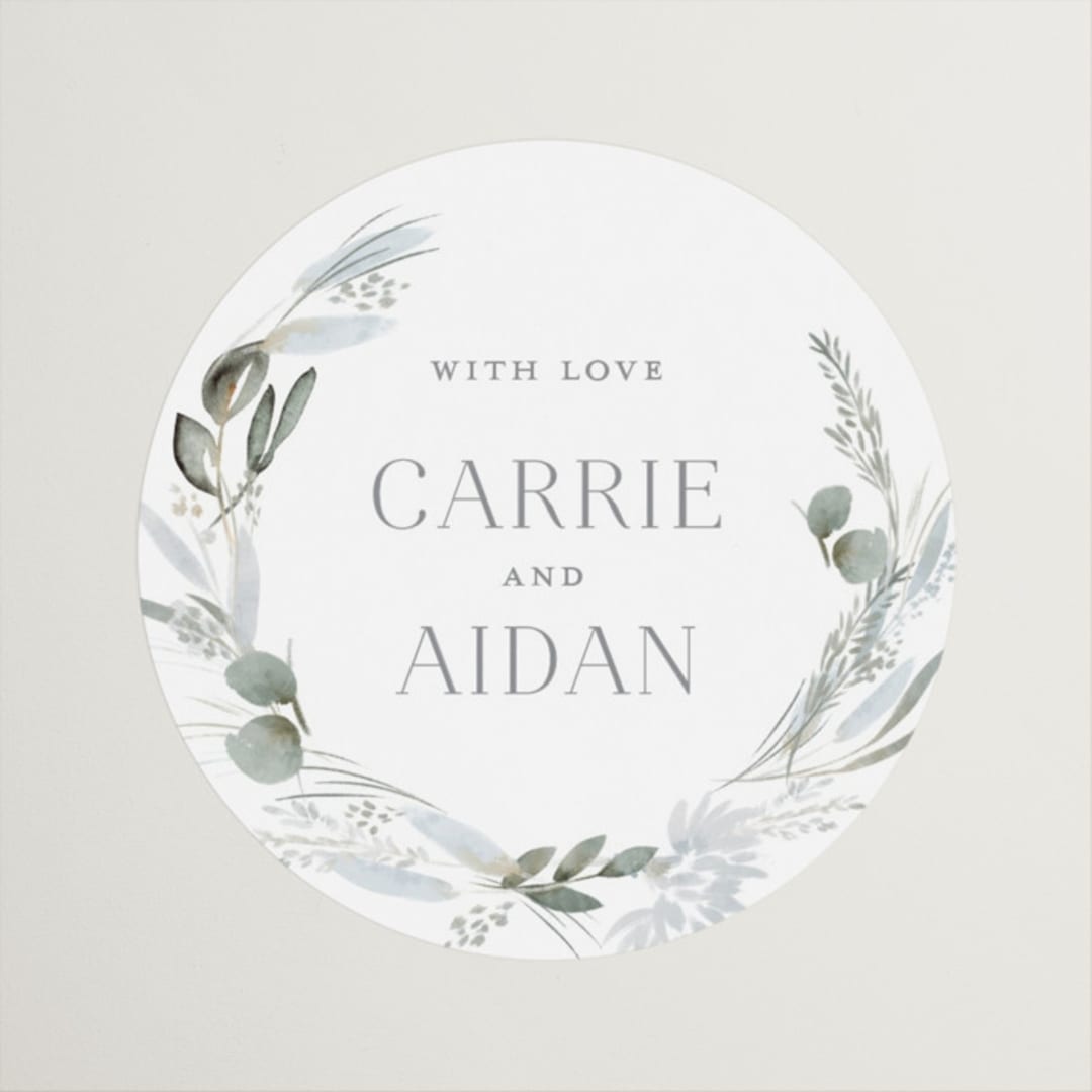 "Amorino" - Wedding Favor Stickers in Sage by Petra Kern - Front