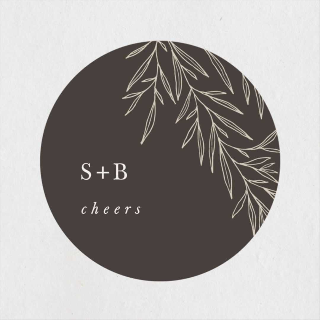 "Herb Garden" - Wedding Favor Stickers in Taupe by Sarah Brown - Front