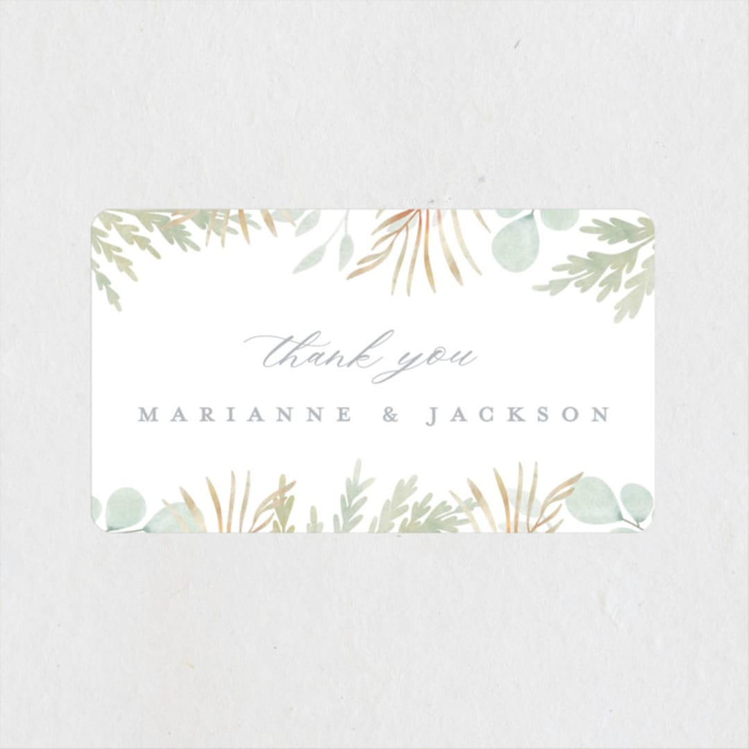 "In The Fall" - Wedding Favor Stickers in Slate by Ashlee Townsend - Front
