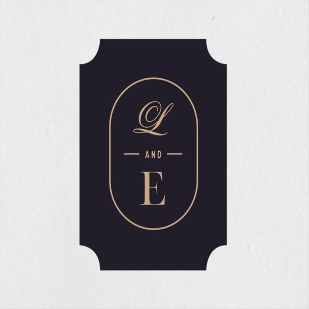 "Monogram a la Mode" - Wedding Favor Stickers in Midnight by Hooray Creative - Front