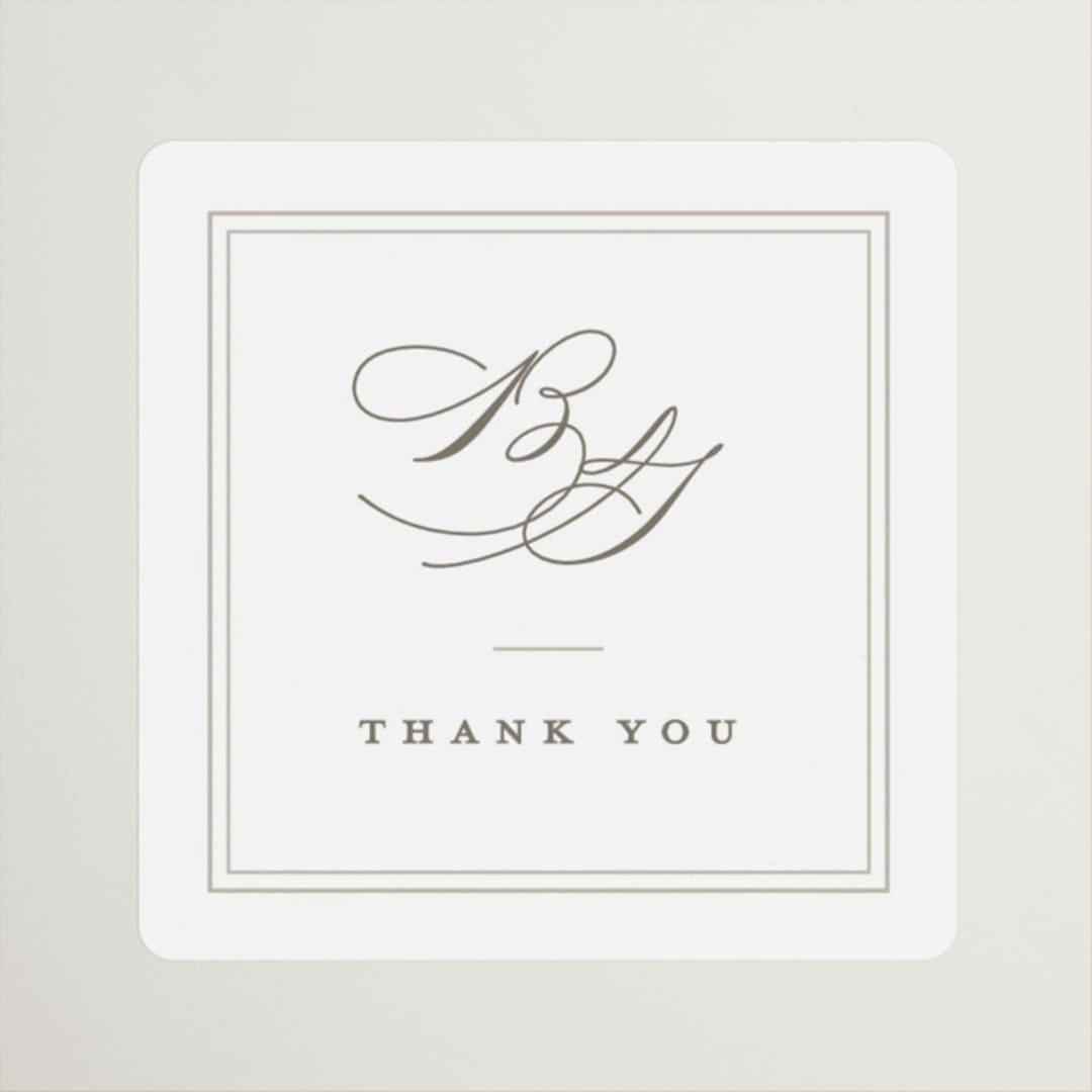 "Overlapping" - Wedding Favor Stickers in Cotton by Amy Kross - Front