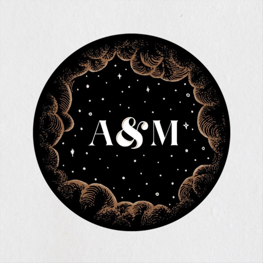 "Grand Natura" - Wedding Favor Stickers in Noir by GeekInk Design - Front