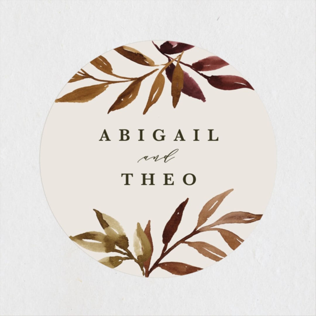 "botanical portrait" - Wedding Favor Stickers in Leather by Kate Ahn - Front