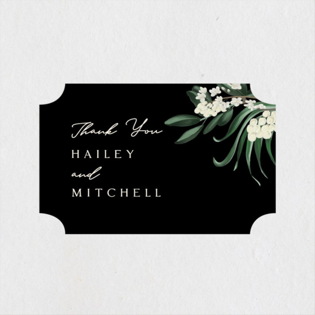 "Meander" - Wedding Favor Stickers in Obsidian by Kaydi Bishop - Front