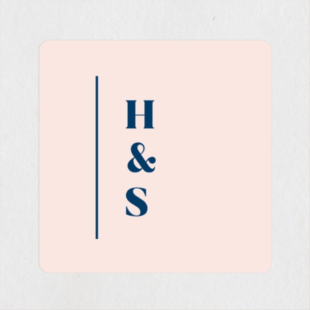 "Vogue" - Wedding Favor Stickers in Navy by Genna Blackburn - Front