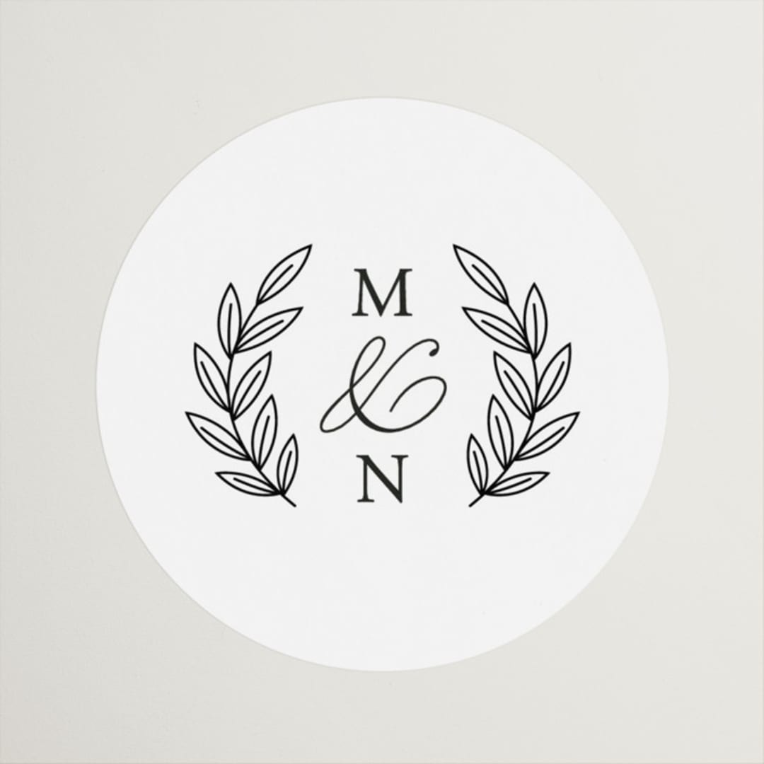 "Organza" - Wedding Favor Stickers in Linen by Jill Means - Front