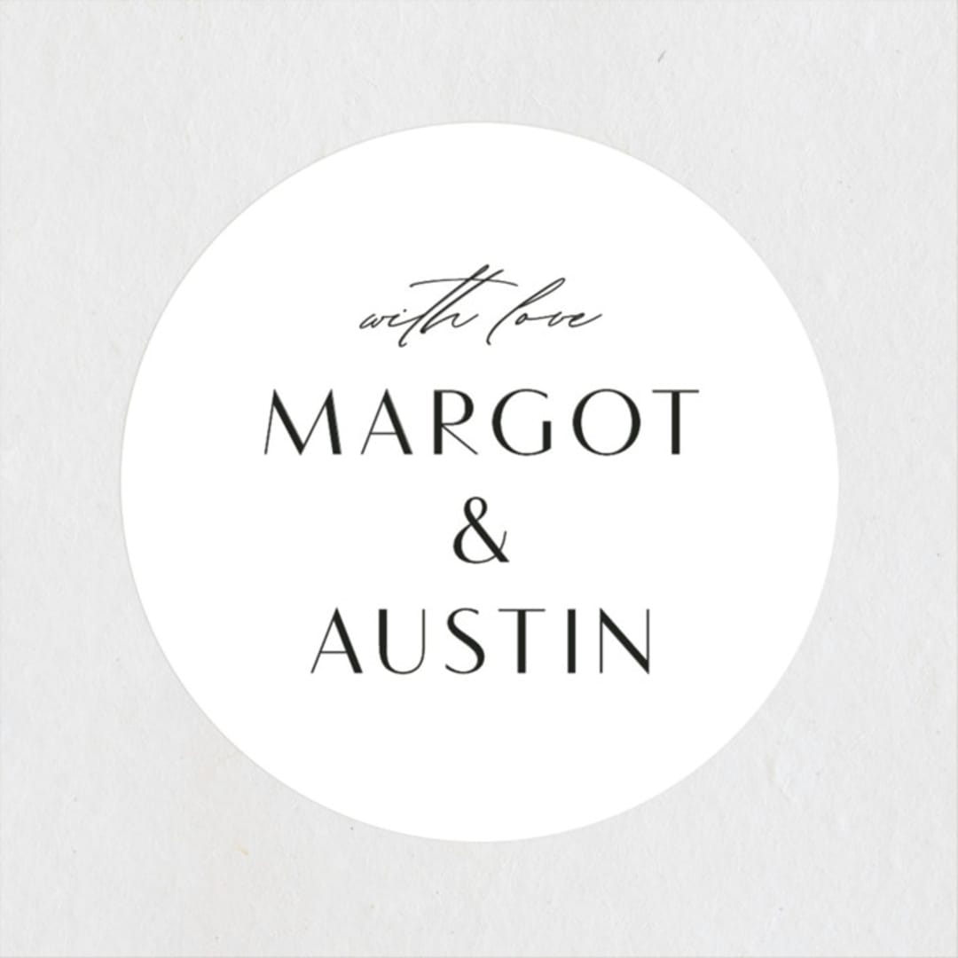"Margot" - Wedding Favor Stickers in Midnight by Lauren Chism - Front