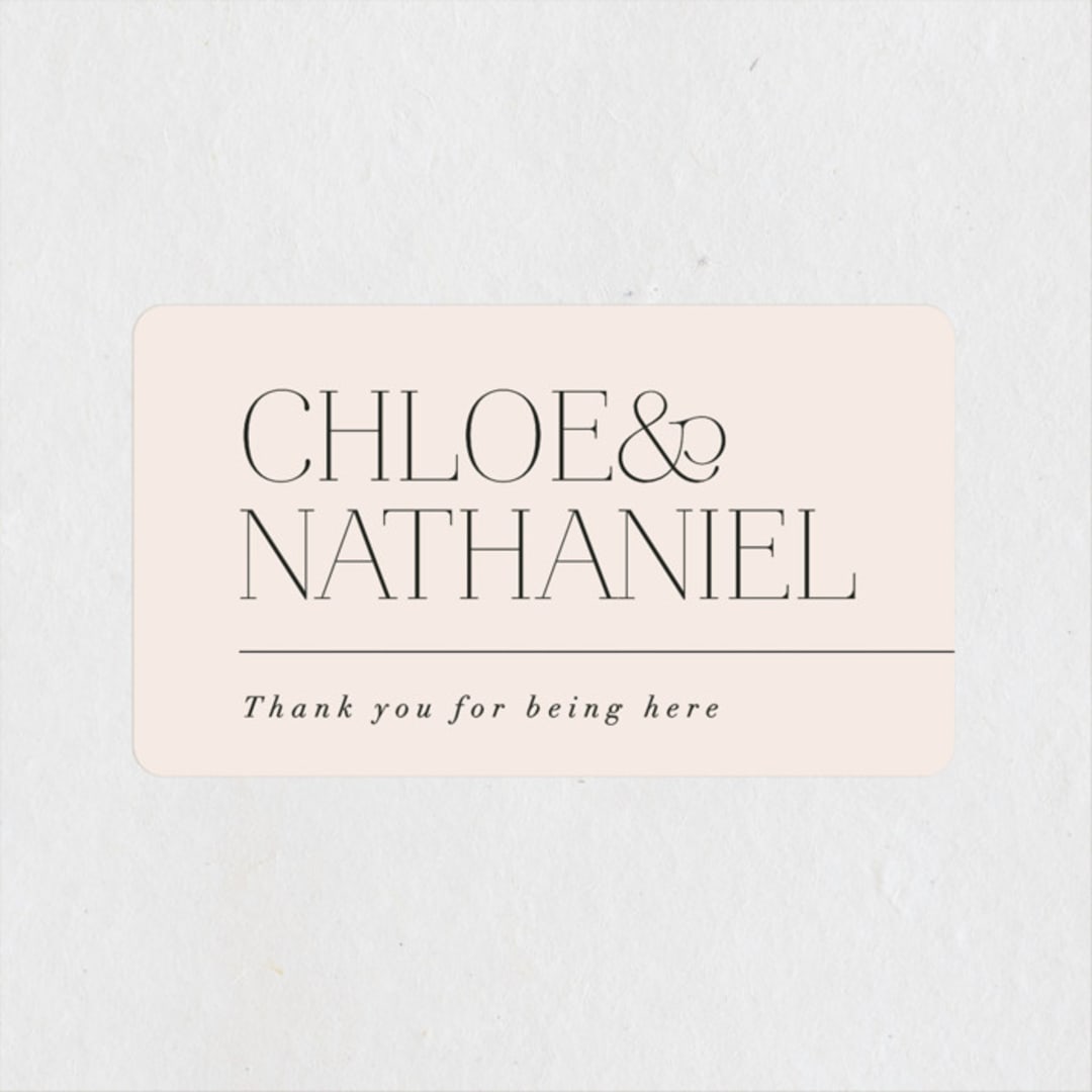 "Landscape" - Wedding Favor Stickers in Champagne by Kelly Schmidt - Front