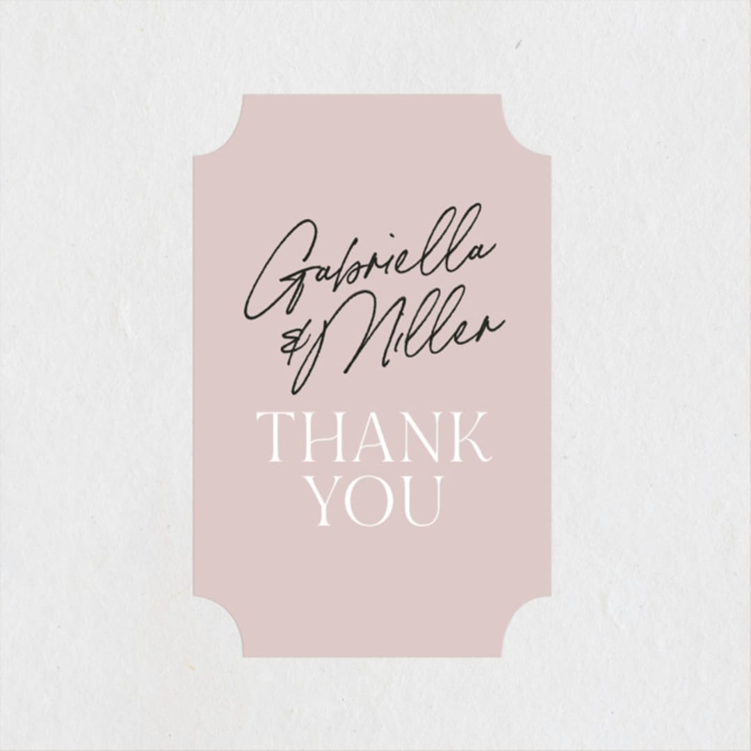 "Marry You" - Wedding Favor Stickers in Blush by Design Lotus - Front
