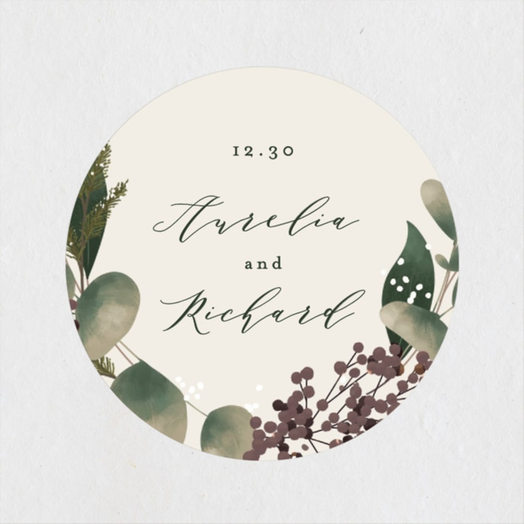 "evergreen" - Wedding Favor Stickers in Shamrock by Leah Bisch - Front