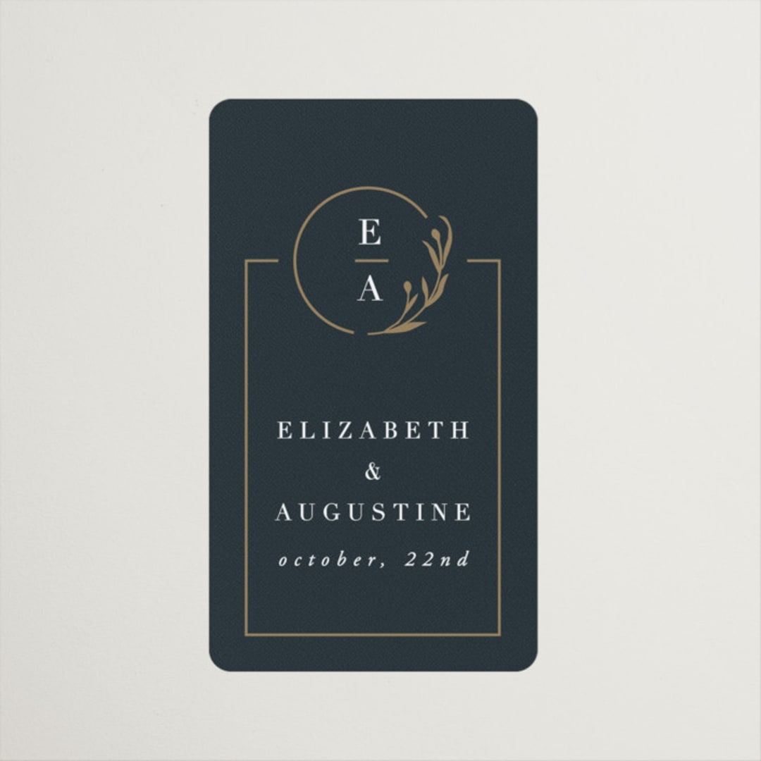 "For Eternity" - Wedding Favor Stickers in Midnight by Ana de Sousa - Front