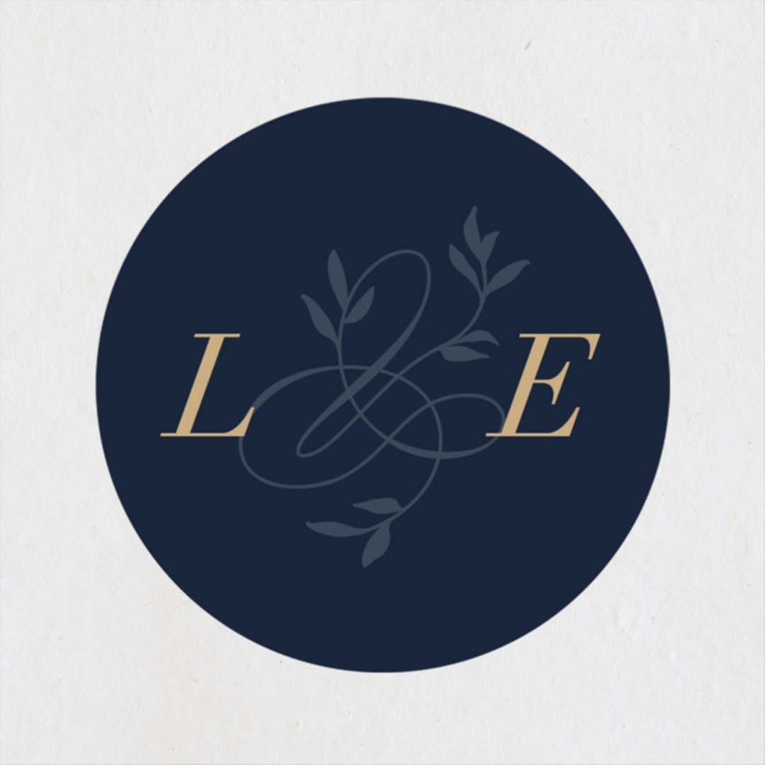 "Botanical Ampersand" - Wedding Favor Stickers in Navy by Hooray Creative - Front
