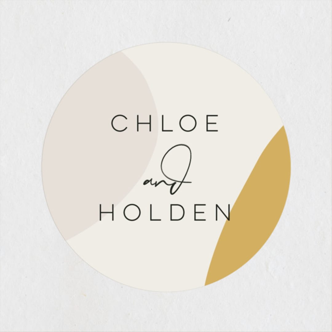 "Organic shapes" - Wedding Favor Stickers in Mustard by Morgan Kendall - Front