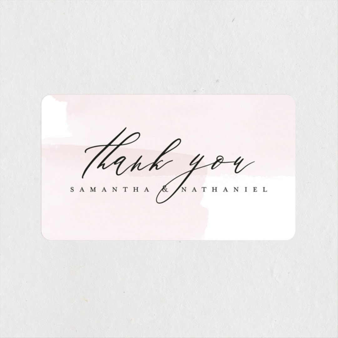 "Painterly" - Wedding Favor Stickers in Blush by Kelly Schmidt - Front