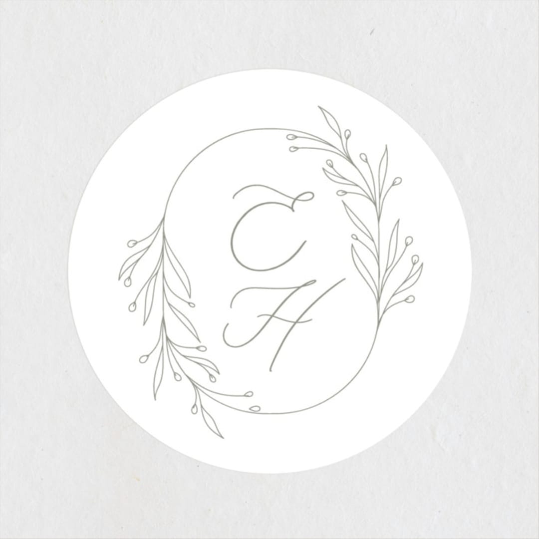 "Essential" - Wedding Favor Stickers in Mist by Design Lotus - Front
