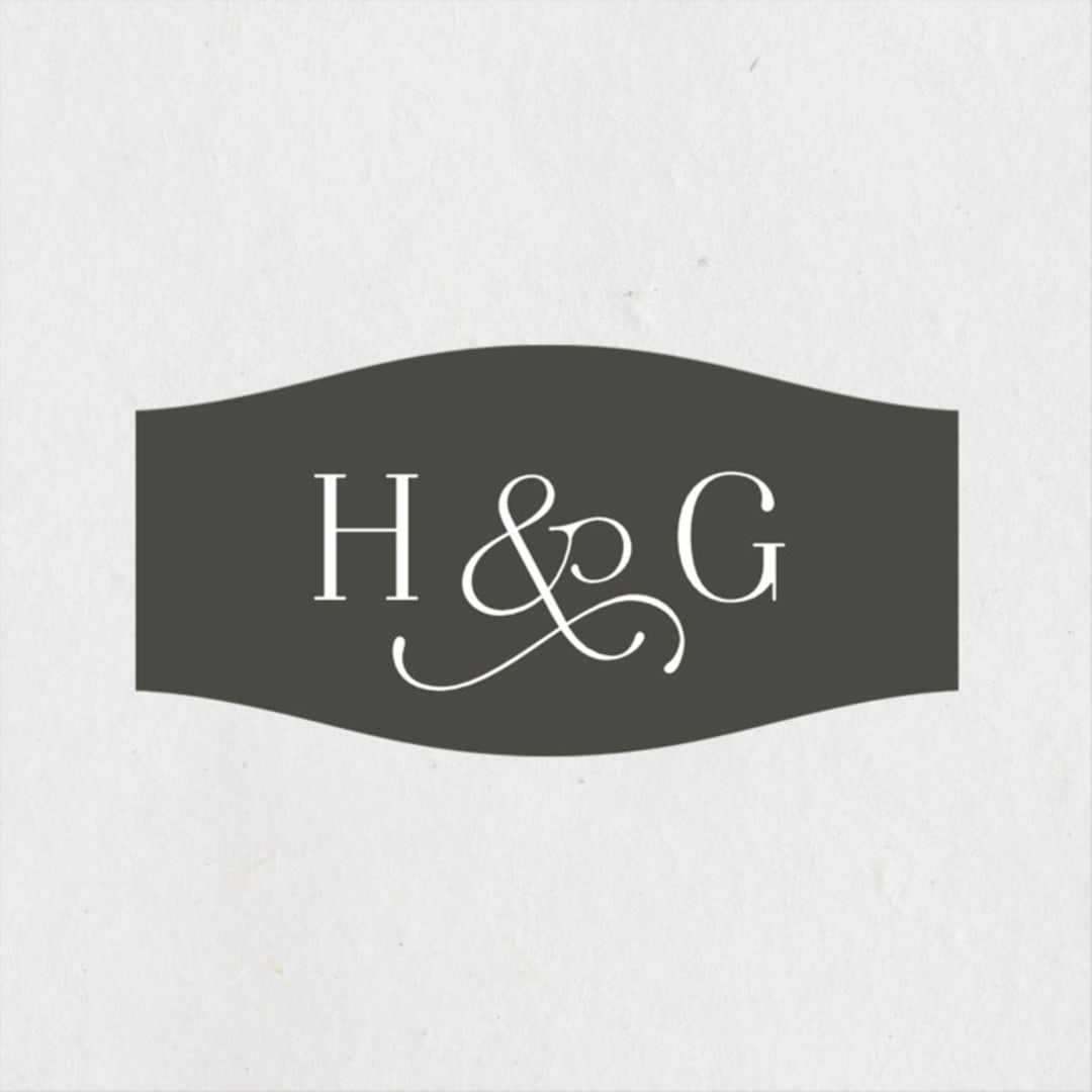 "And here we are" - Wedding Favor Stickers in Marble by Lea Delaveris - Front