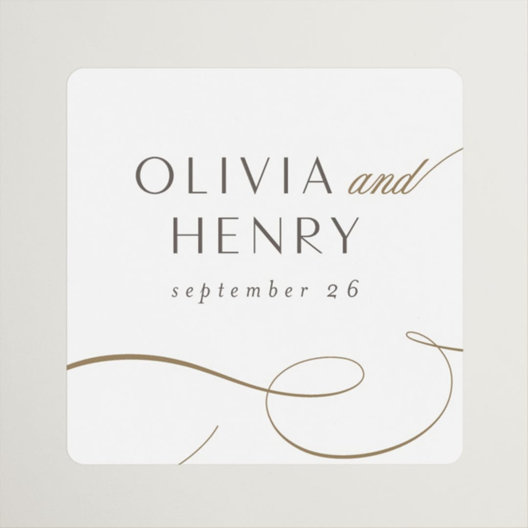 "Forever And" - Wedding Favor Stickers in Snow by Jen Banks - Front
