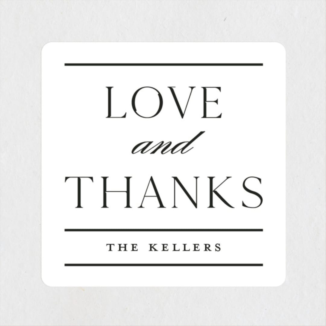 "Heard the news" - Wedding Favor Stickers in Cotton by Stacey Meacham - Front
