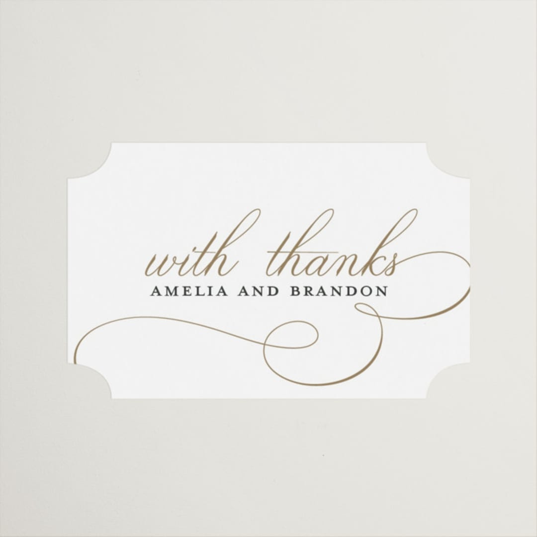 "Elegant Flourish" - Wedding Favor Stickers in Sugar by Jessica Williams - Front