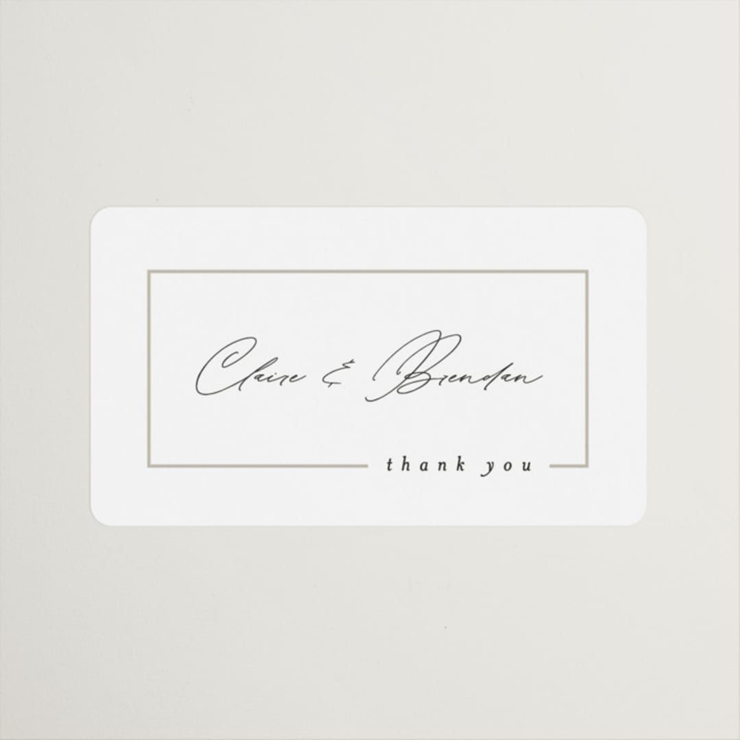 "Gilded Border" - Wedding Favor Stickers in Silk by Kelly Schmidt - Front